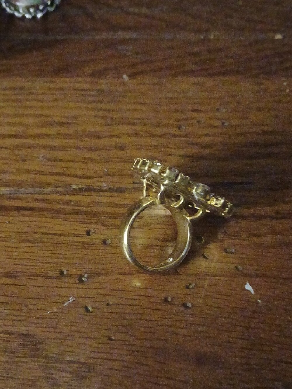 BETSEY JOHNSON Heart Leopard Print Ring with Pink Crystal Trim EUC - Picture 3 of 5